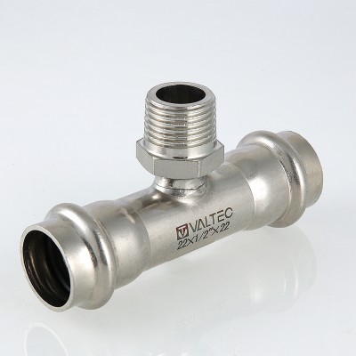 VTi.933.I.420742 Фитинг из нержавеющей стали – пресс-тройник с наружной резьбой Valtec 42 мм х 1 1/4"  - Вид №7