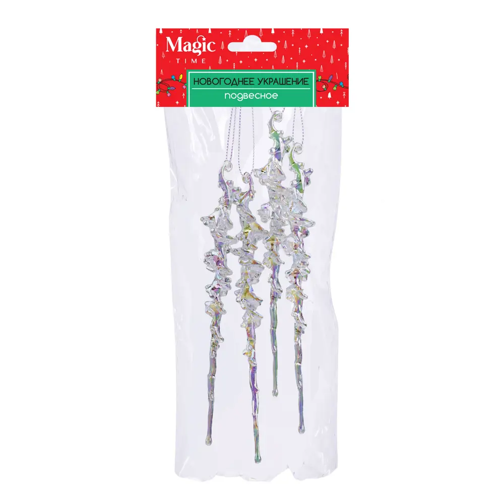 89381695 Украшение елочное Сосульки разноцветный 4 шт h15 см STLM-1436032 Santreyd  - Вид №1