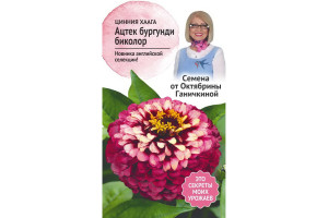 19491450 Семена Цинния хаага Ацтек бургунди биколор 10 шт. 119676 ОКТЯБРИНА ГАНИЧКИНА