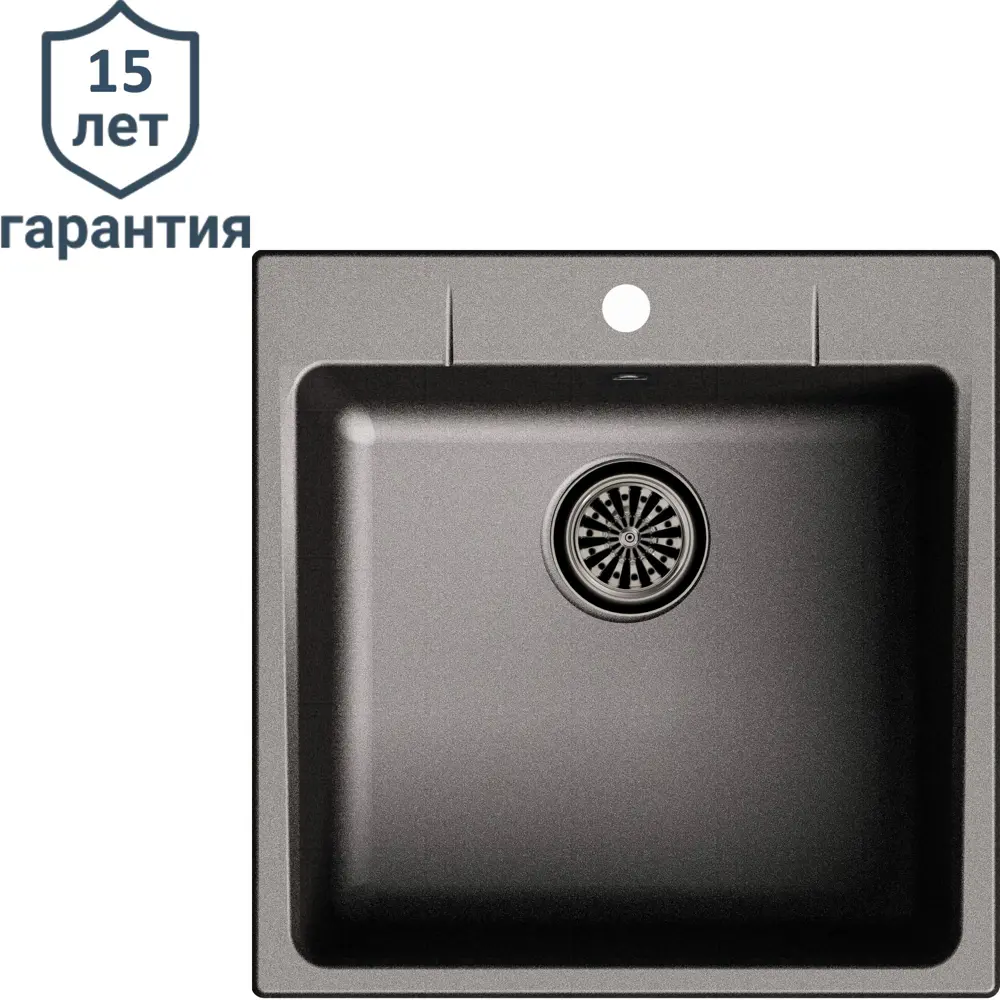Кухонная мойка DELINIA кварцевая врезная 51×51 см антрацит 82564676 Мойка врезная STLM-0030151 - Вид №1