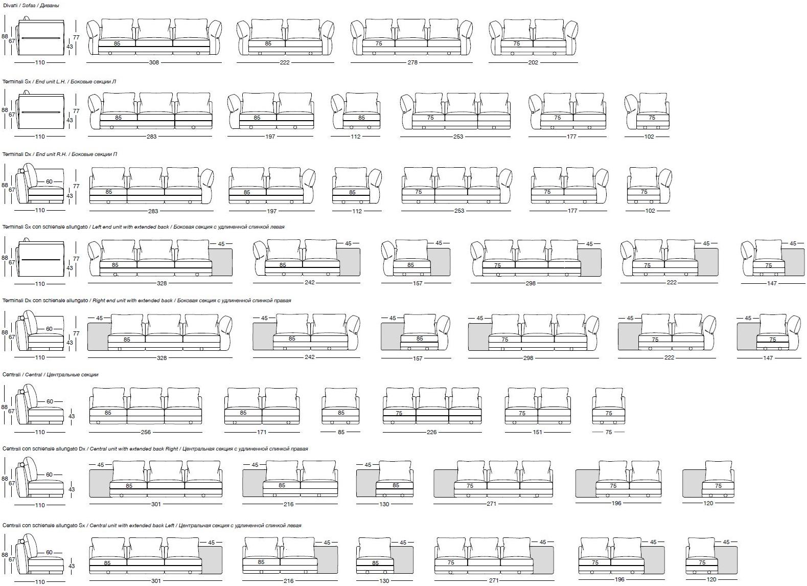 Longhi Модульный тканевый диван Loveluxe 2020 – sartoria collection sun-id-1513575 - Вид №33