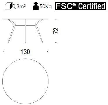 Moroso Круглый стол из стали и дерева Pylon sun-id-1440270 - Вид №2