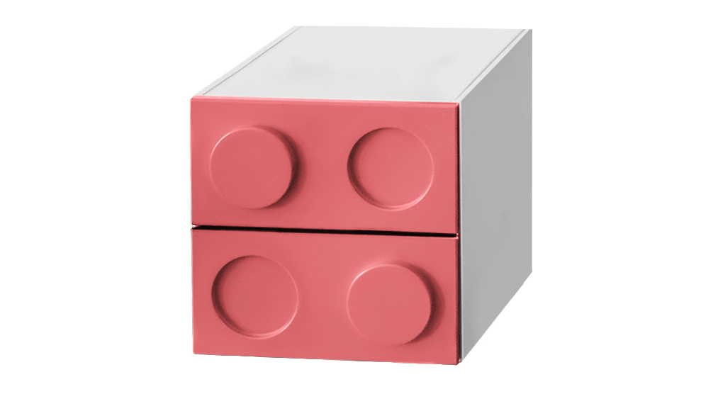 Тумбочка детская с 2 ящиками "Леголенд" МАНДАРИН ЛЕГОЛЕНД 179555 Белый;голубой Santreyd  - Вид №1