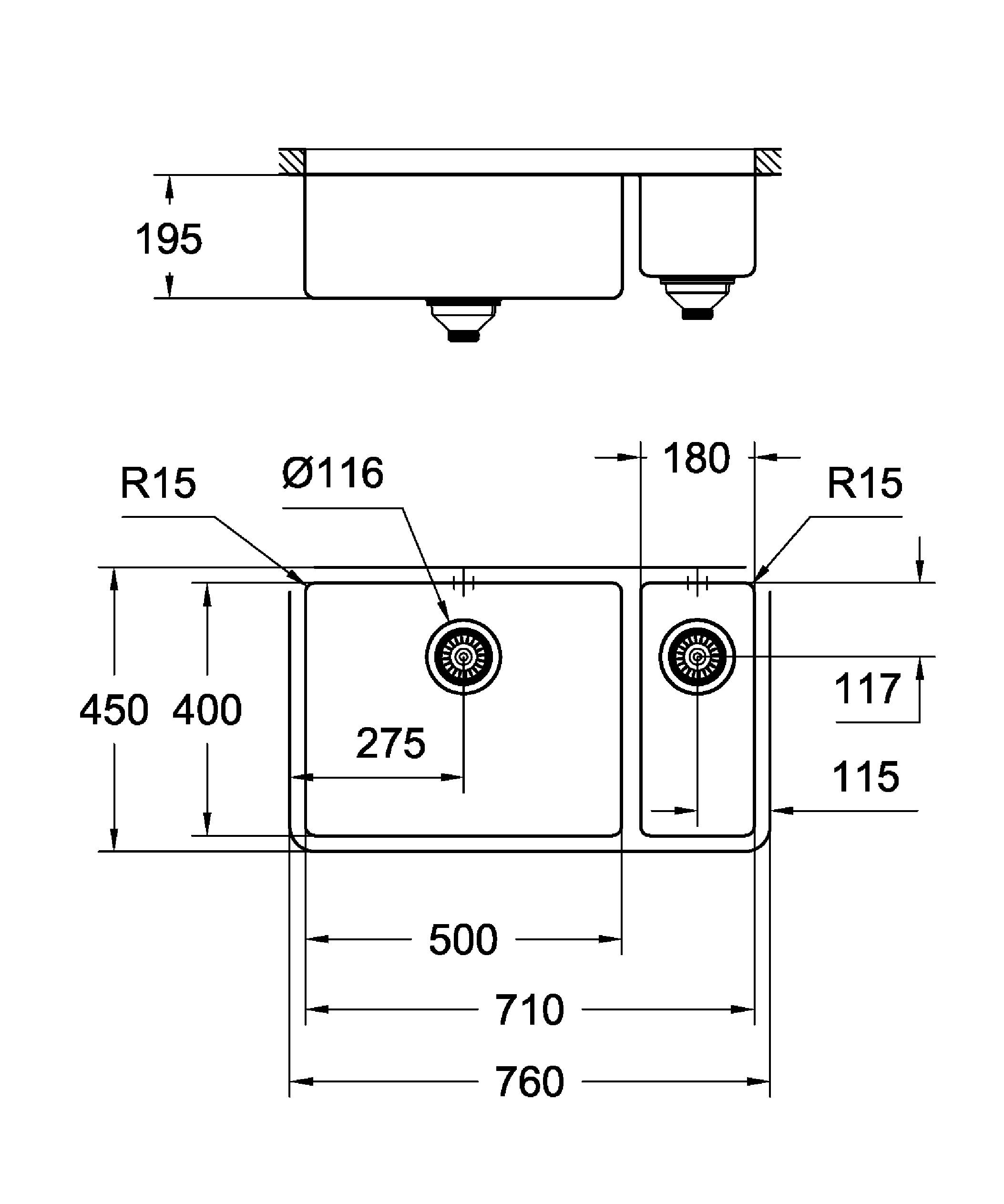 31575SD0 Мойка кухонная овальная Grohe K7 - Вид №1