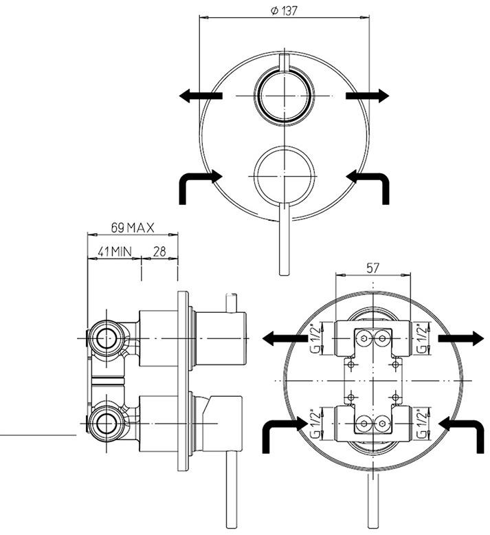 Paini Cox 78PZ6911 смеситель для душа  - Вид №2