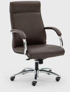 Viganò Кожаное кресло руководителя с 5 спицами и подголовником Icaro