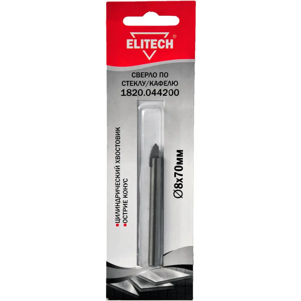 Сверло копьевидное по стеклу и кафелю Elitech 8 мм 89402952 STLM-2170659 
