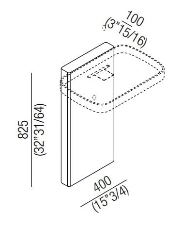 Прямоугольный умывальник из Цементаskin® на колонне Agape Петра ARCH-00031746 - Вид №5