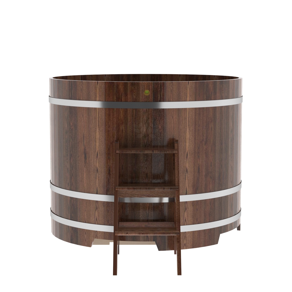 1208 Купель круглая из лиственницы d=1,50х1,2 морёная премиум Alyarus  - Вид №3