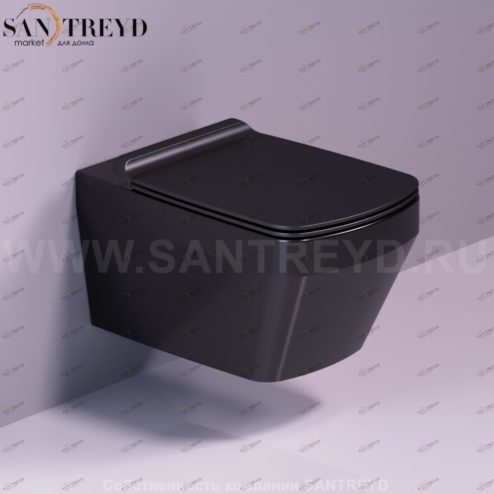 BB18NERO Подвесной унитаз настенный Черный Simas Baden Baden Италия