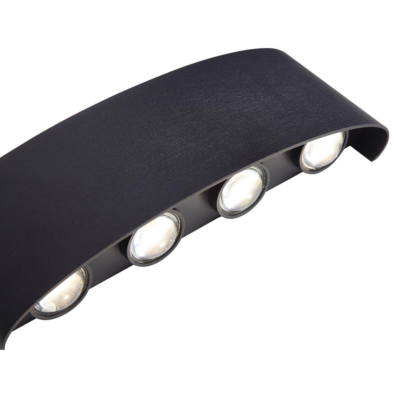 Уличный настенный светодиодный светильник чёрный ST Luce Bisello SL089.401.08 ST LUCE BISELLO 00-3898329 Черный  - Вид №3