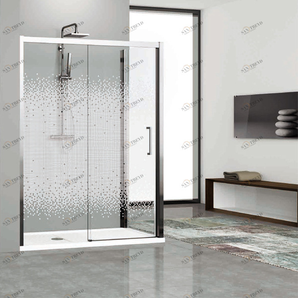 Душевой уголок 140x85 KUADRA 2P+F Novellini KUADRA с принтом Ravenna KUAD2P132S51KKUADF8451KKUAD2P132D51KKUADF8451K