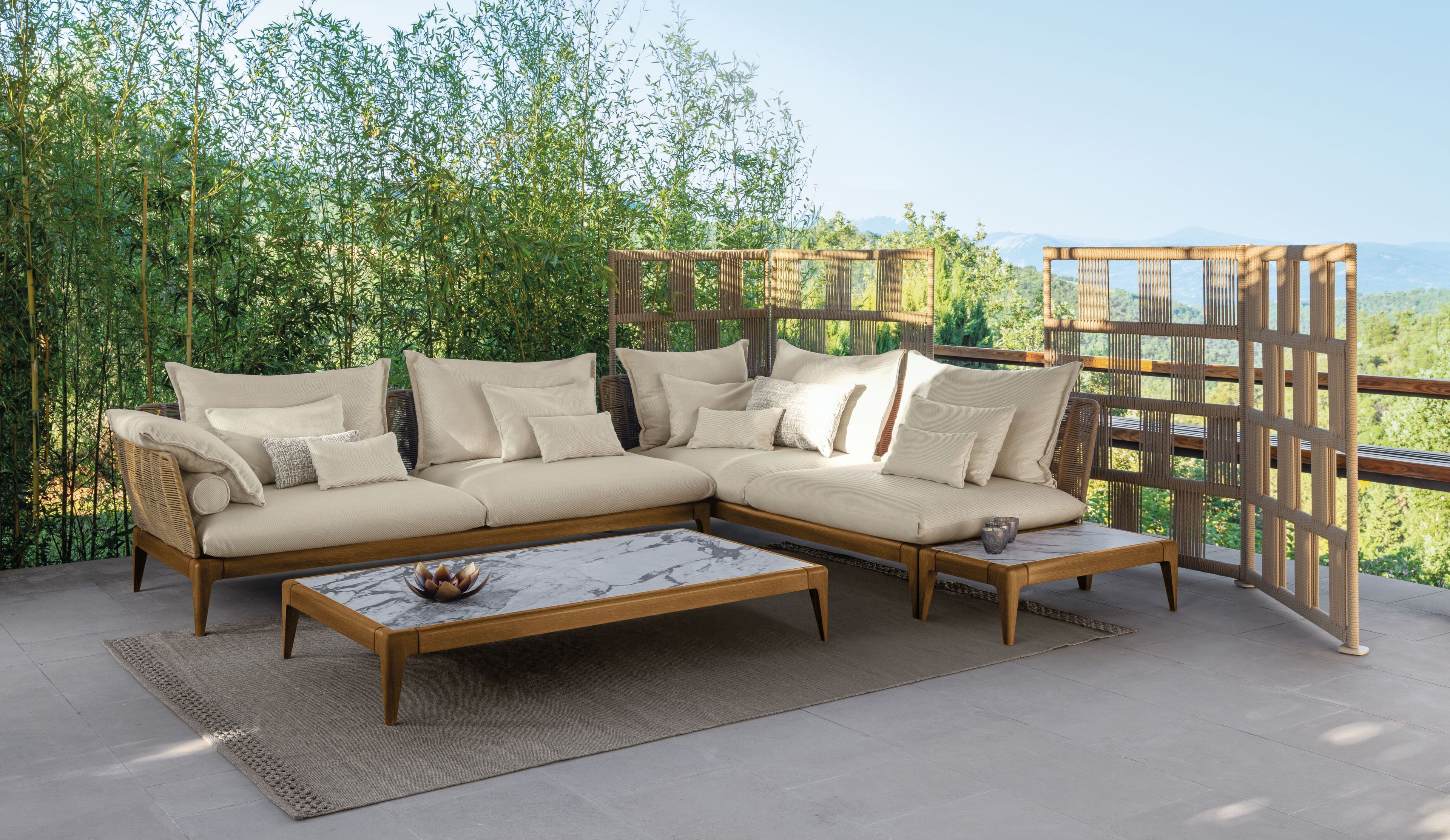 Секционный садовый диван из ткани Talenti Cruise Teak ARCH-00004233 - Вид №2