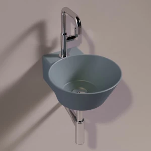 WA05CEMENTOMATT Подвесная раковина настенная круглая Simas  серая