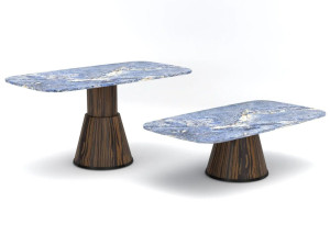 Прямоугольный мраморный стол с регулируемой высотой