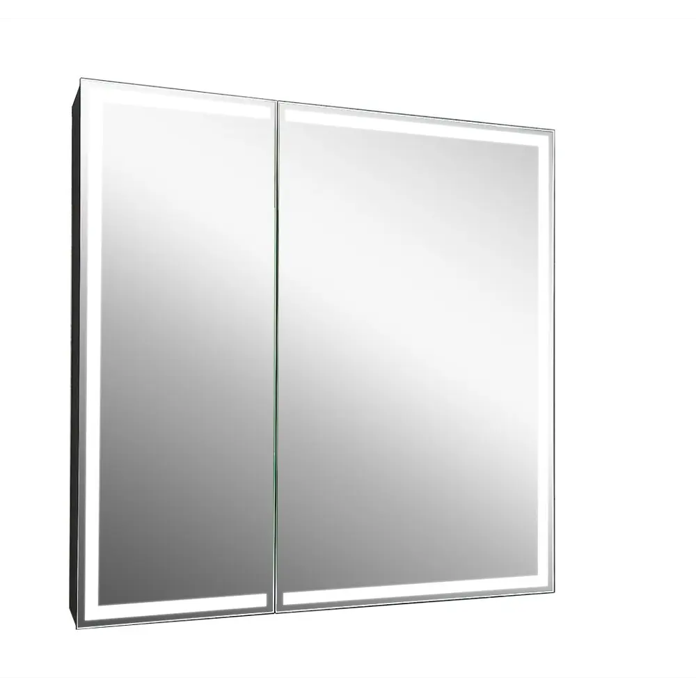 Шкаф зеркальный подвесной Montero Black LED с подсветкой 80x80 см цвет черный Santreyd STLM-2074280
