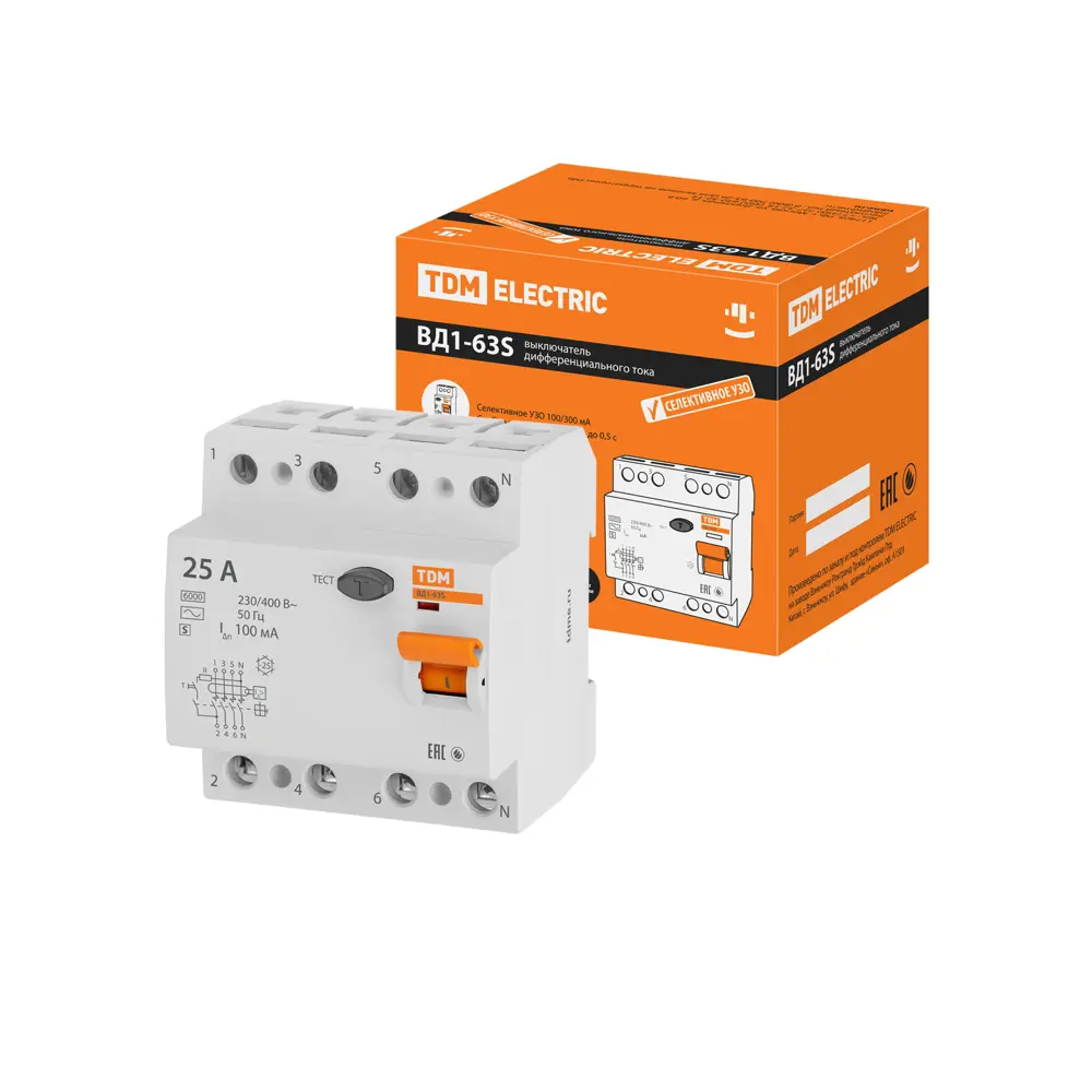 УЗО TDM Electric ВД1-63S - защита от токов утечки для дома и офиса 89347160 STLM-1492390 - Вид №5
