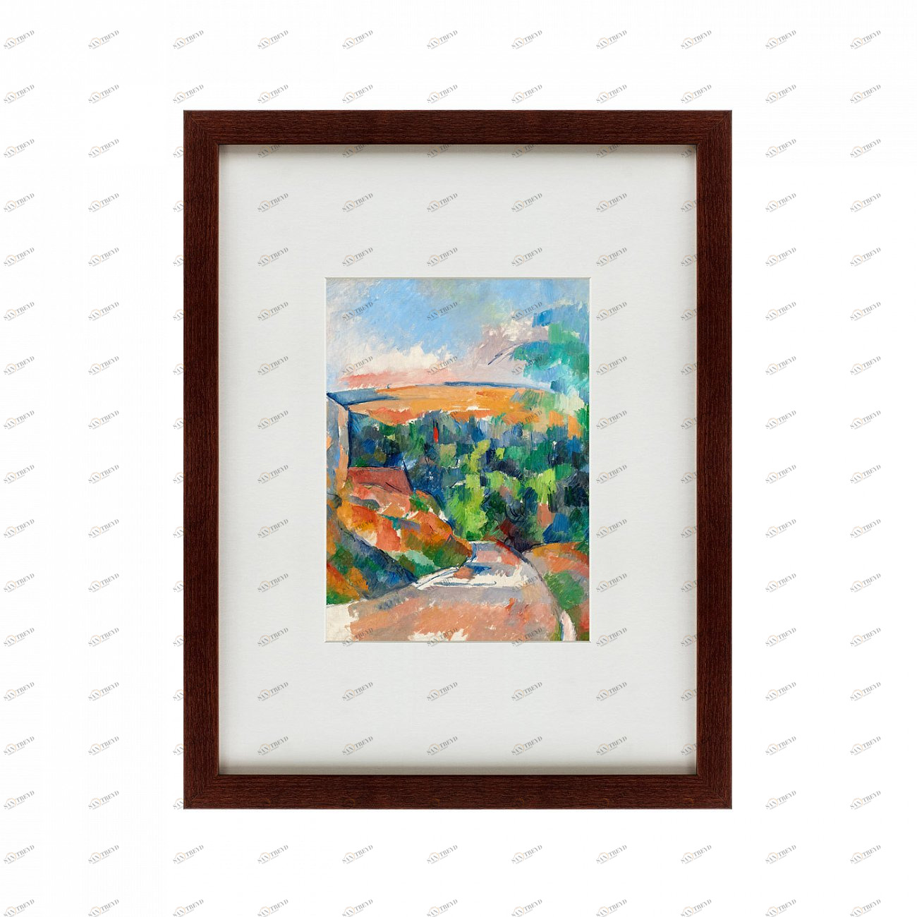 Картина в деревянной раме 47х60 см The Bend in the Road, 1900 КАРТИНЫ В КВАРТИРУ  135581 Бежевый;белый;коричневый;разноцветный 