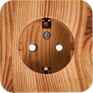 Розетка накладная Schneider Electric Blanca с заземлением со шторками цвет ясень