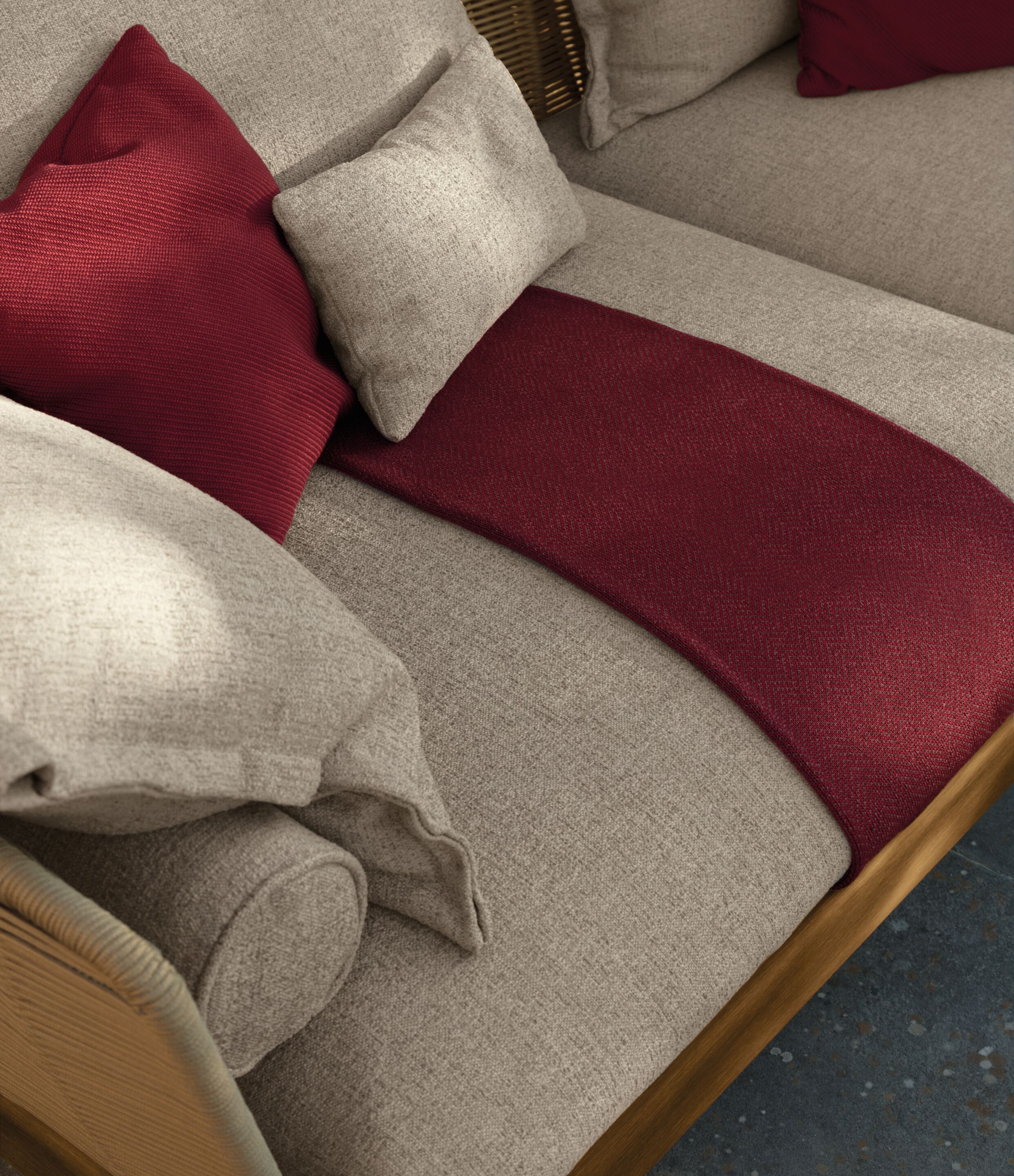 3-местный тканевый садовый диван Talenti Cruise Teak ARCH-00084245 - Вид №5