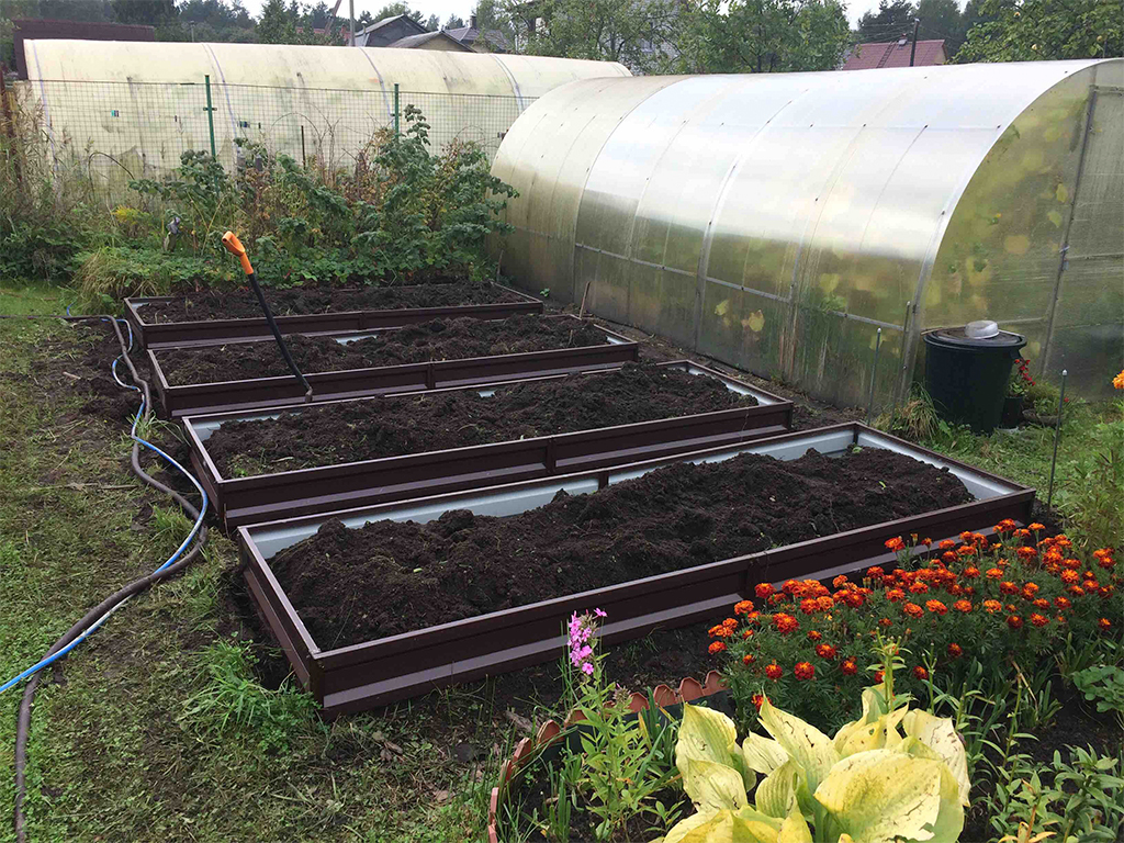 Грядка 0,8*3м, высота 20 см, цвет шоколадно-коричневый ГеоПластБорд GPBST-129 - Вид №2