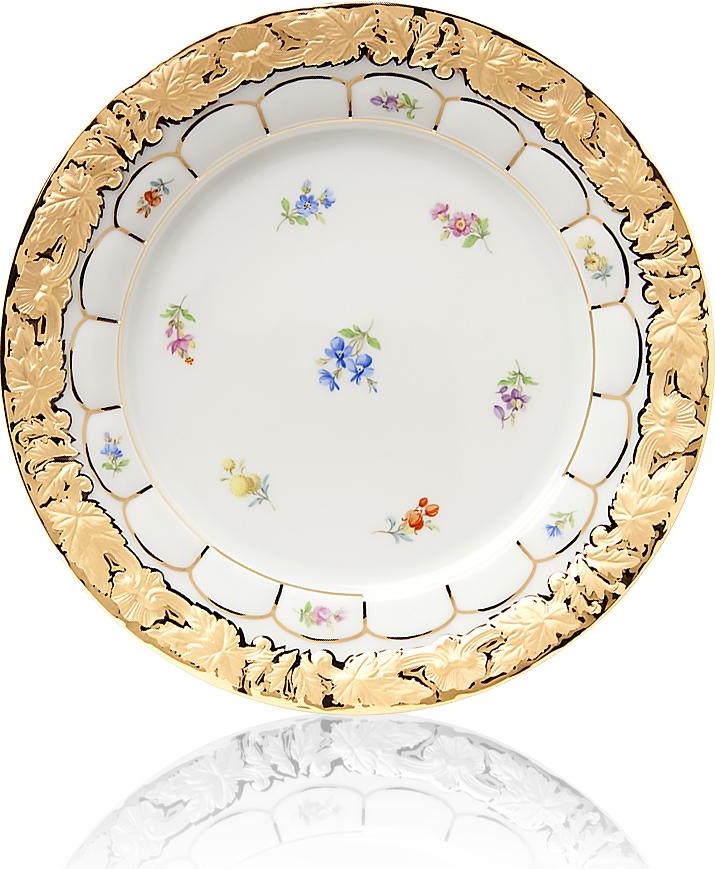 74137 Meissen Тарелка закусочная 22,5см "Форма - Икс" (россыпь цветов) Фарфор 