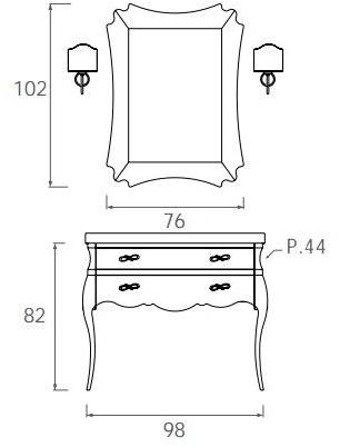 LEGNOBAGNO Тумба под умывальник с ящиками Vogue sun-id-1373202 - Вид №3