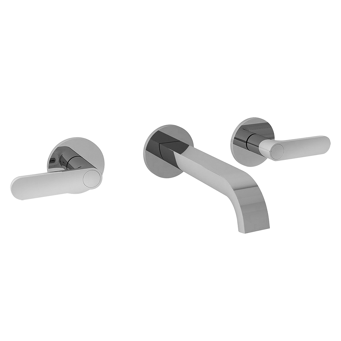 R110B+R010A  Смеситель из стены для раковинывылет 15 см ручки ограничитель потока воды до 5 л/мин при 3 бар картридж керамический 90° впуски 1/2'' без донного клапана Fantini Rubinetti ICONA DECO