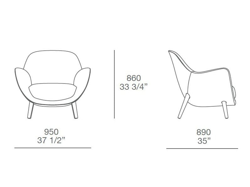 Тканевое кресло с подлокотниками Poliform Mad ARCH-00065129 - Вид №2