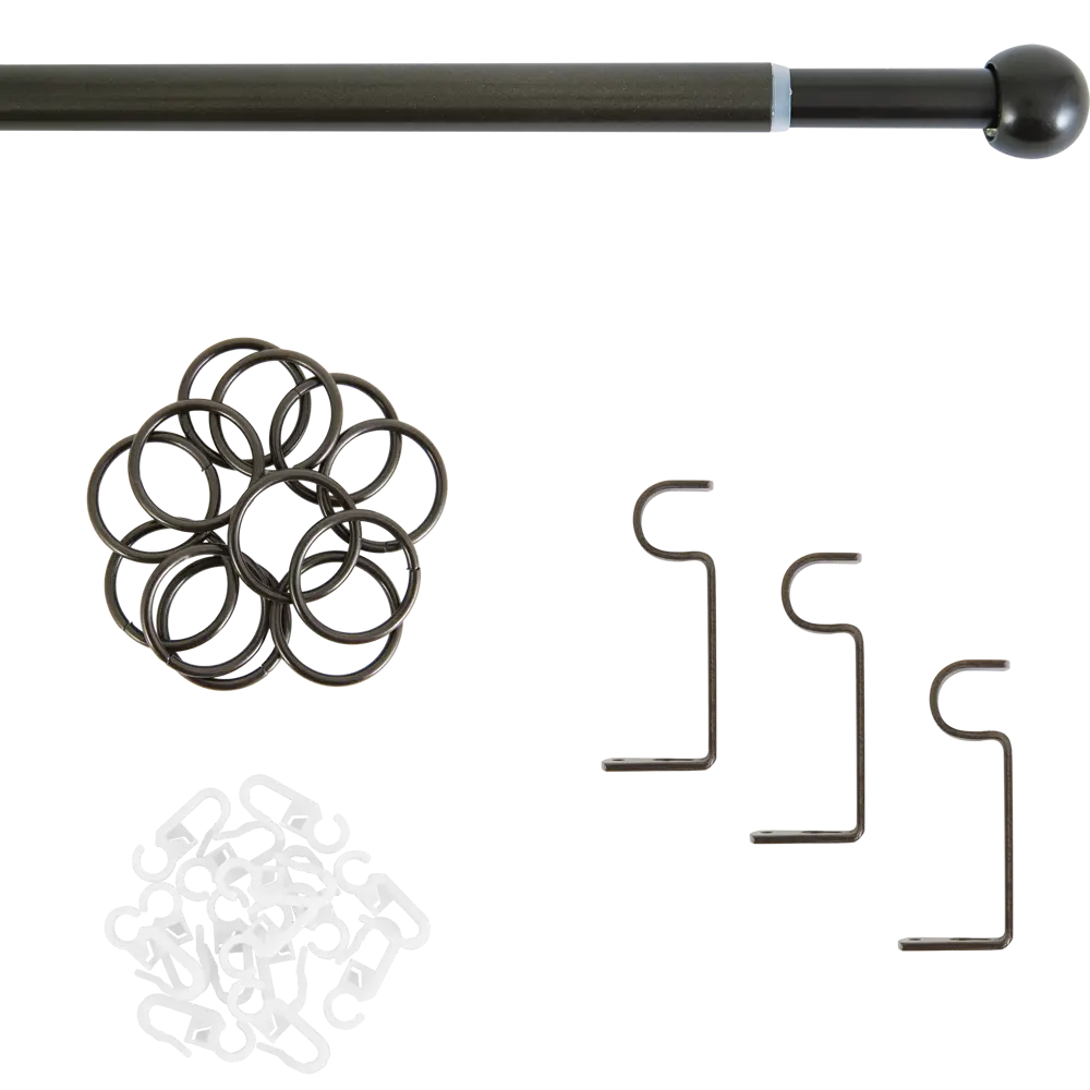 Карниз однорядный раздвижной d19/16 мм шар 160-320 см цвет шоколад ORBIS STLM-2179176 - Вид №1