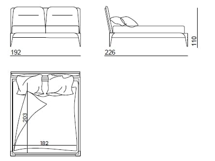 Деревянная двуспальная кровать с мягким изголовьем Bizzotto Italia ARCH-00097889 - Вид №4