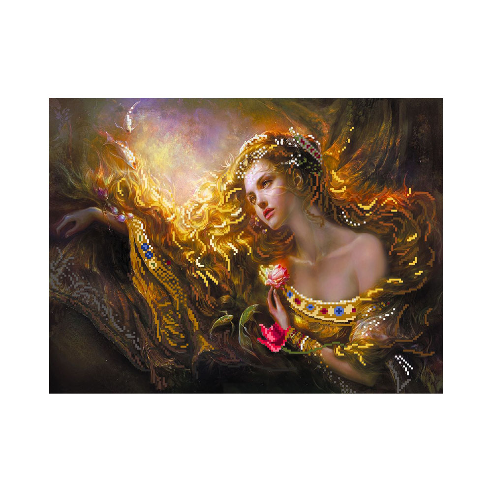 4214 Канва/ткань с рисунком Рисунок на шелке 37 см х 49 см "Стихия" Матренин посад 