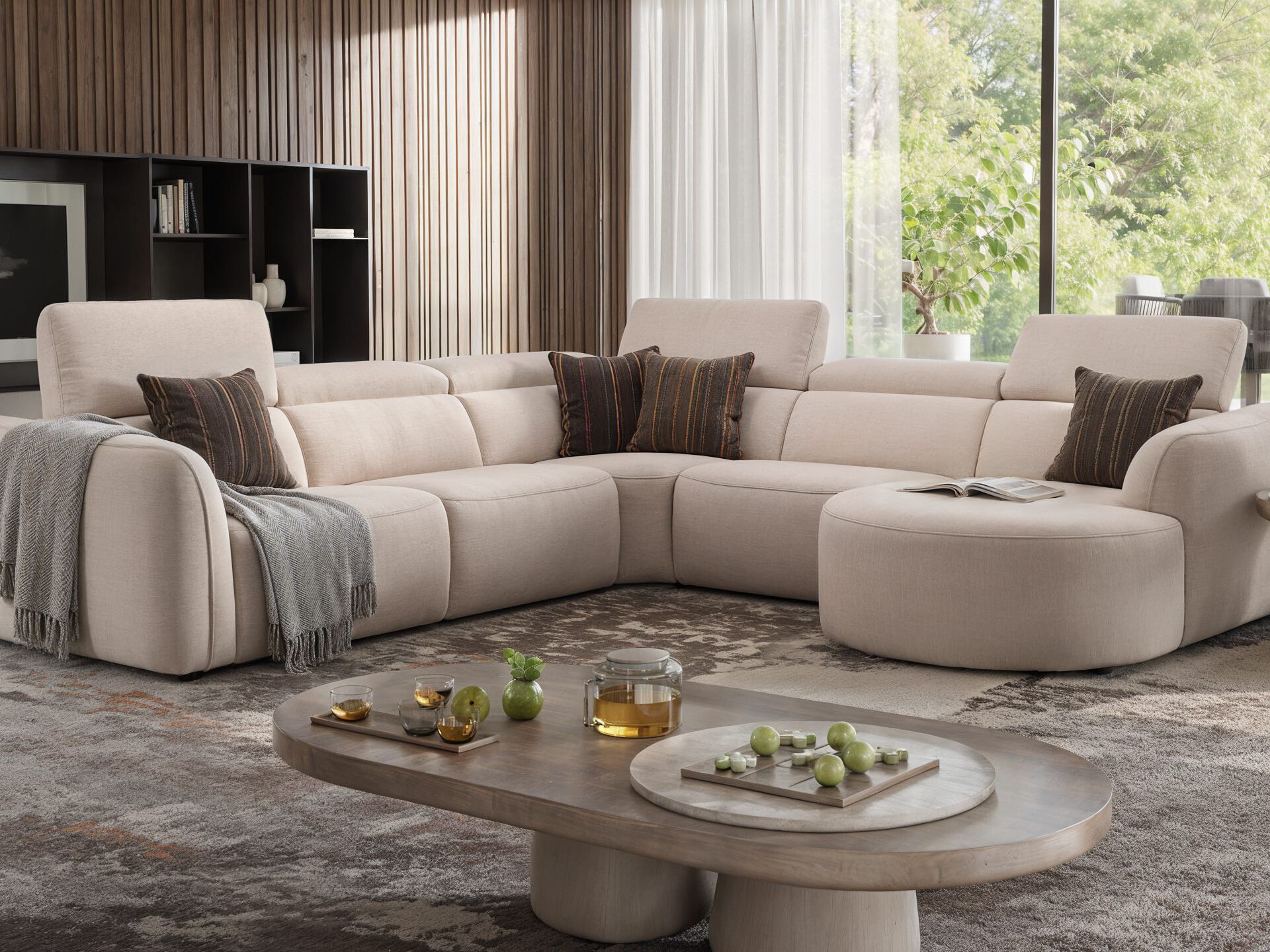 Угловой диван из ткани с полуостровом Sofanella Милаццо ARCH-00041177 - Вид №1