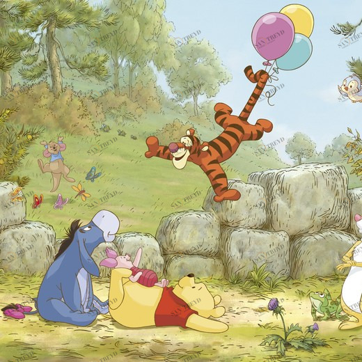 8-460-Winnie-Pooh-Ballooning Фотообои Komar Disney 2.54х3.68 м 8460WINNIEPOOHBALLOONING