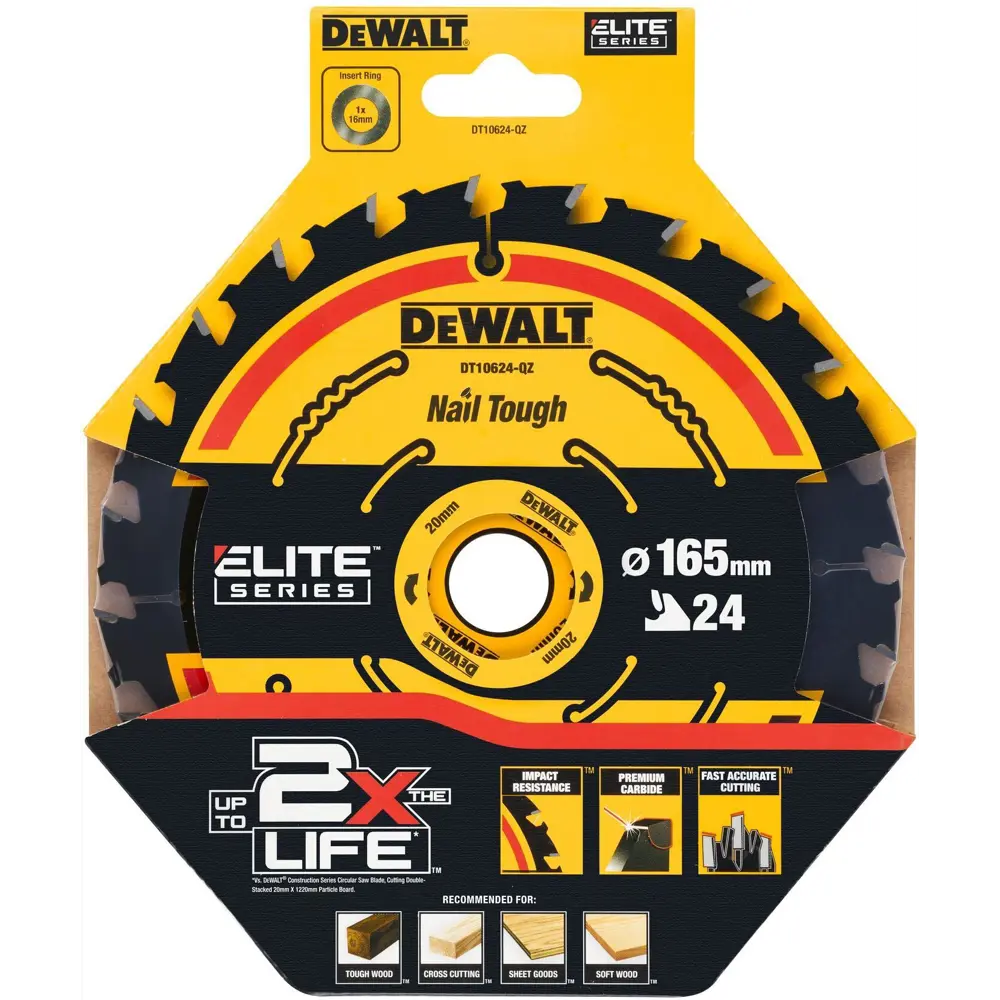 Диск пильный по дереву Dewalt Extreme DT10624-QZ DW 165x20x1.65 мм STLM-2199710 - Вид №1