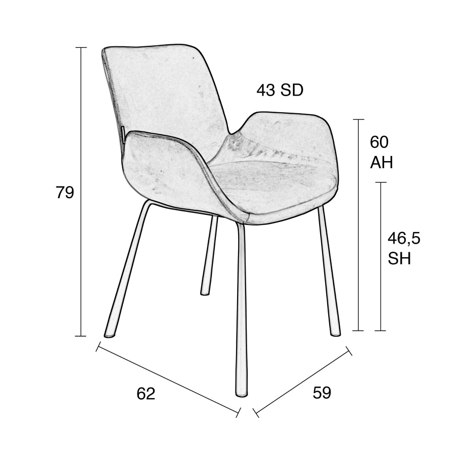 Кресло Brit бирюзовое минимализм Zuiver 1200144 - Вид №1