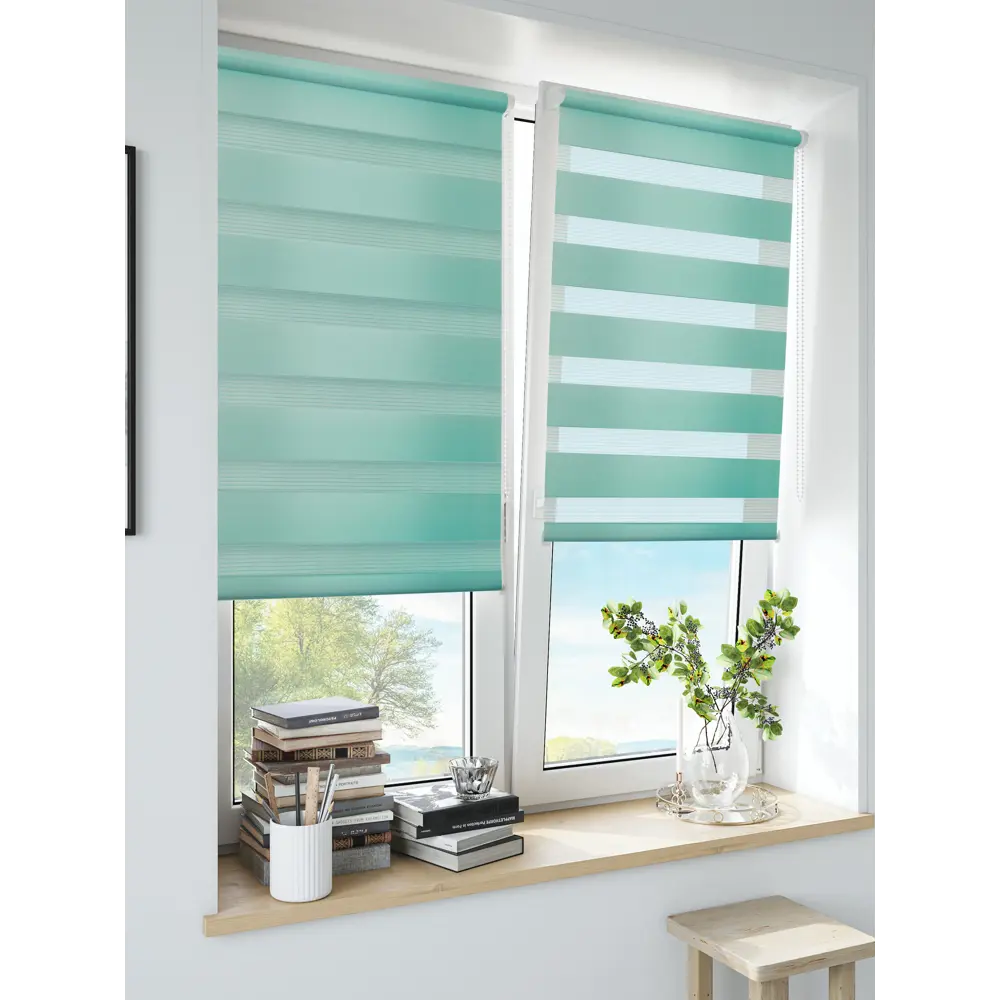 INSPIRE Peter - Рулонная штора день-ночь бирюзового цвета 180x175 см 85225659 STLM-0060093 - Вид №11