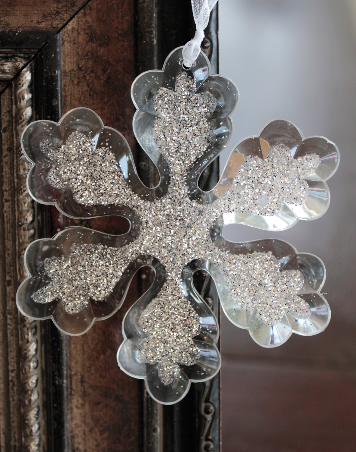 1367 000 a3 Декоративная снежинка, акрил, Ø 10 см, 2 шт., Прозрачная H-andreas  - Вид №4