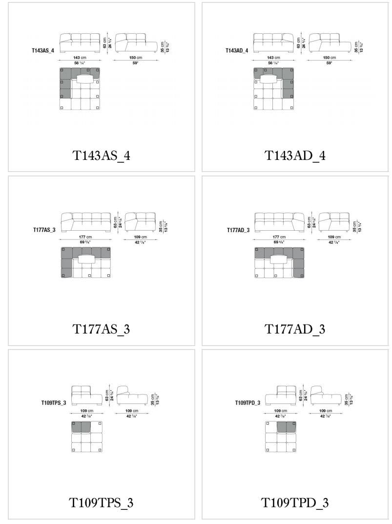 Секционный тканевый диван с полуостровом B&B Italia Tufty Time ARCH-00118300 - Вид №3