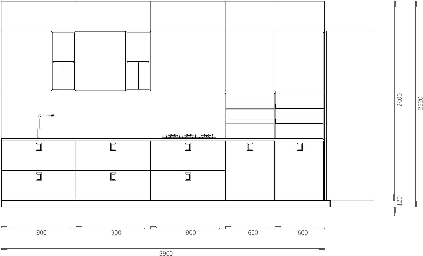 Febal Casa Линейная лакированная кухня с ручками sun-id-1516152 - Вид №6