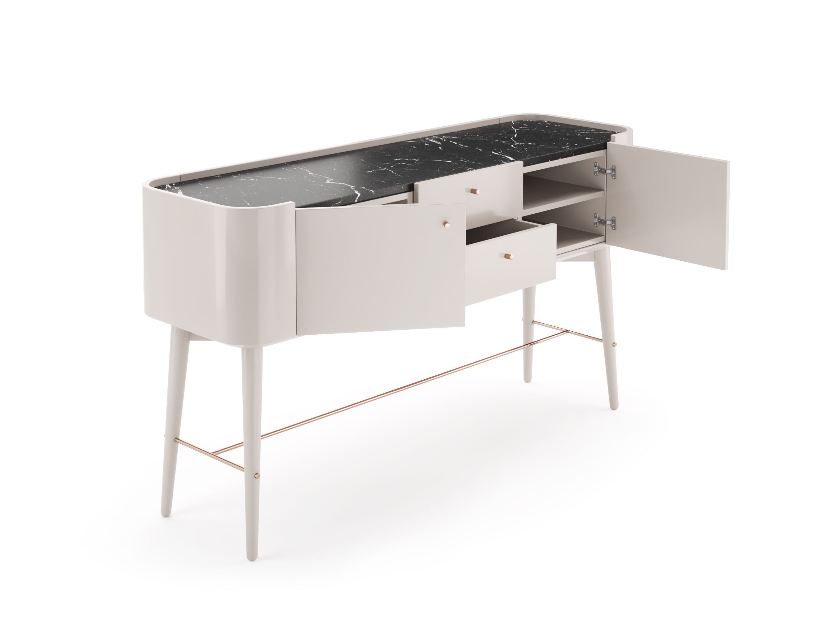 Деревянная прямоугольная консоль с ящиками PRADDY Natur ARCH-00079391 - Вид №1