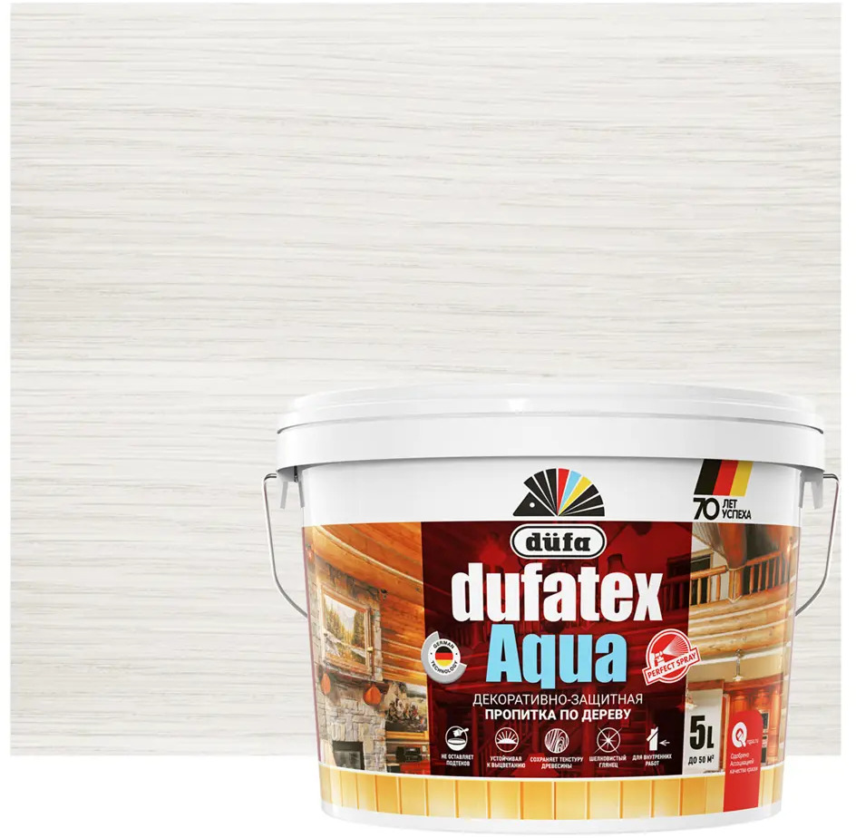 Dufa Dufatex Aqua — акриловая пропитка для дерева с защитой от влаги и УФ-лучей 13804980