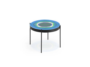 Круглый журнальный столик из закаленного стекла