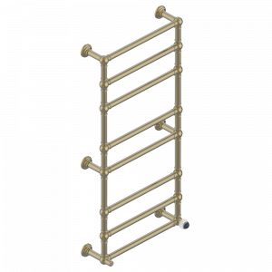 A8S-TWT8H1 Полотенцесушитель Традиционный, 8 перекладин, 625 мм x 1325 мм, водяной, с 1 декоративной крестовой рукояткой Thg-paris Vogue с лазуритом Бронза