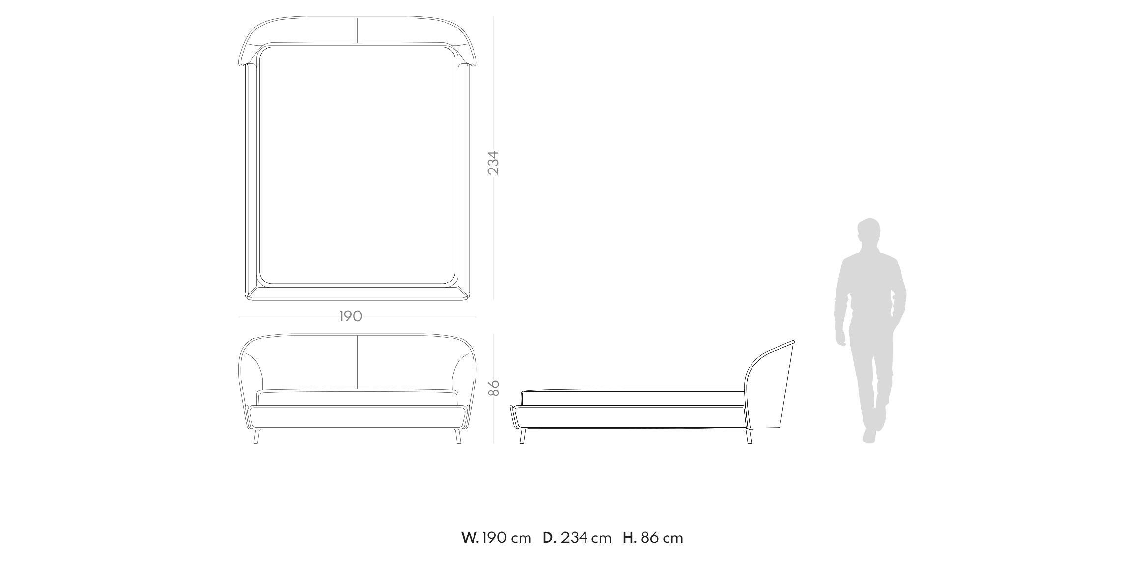 Двуспальная кровать из ткани с мягким изголовьем PRADDY Metro ARCH-00042239 - Вид №5