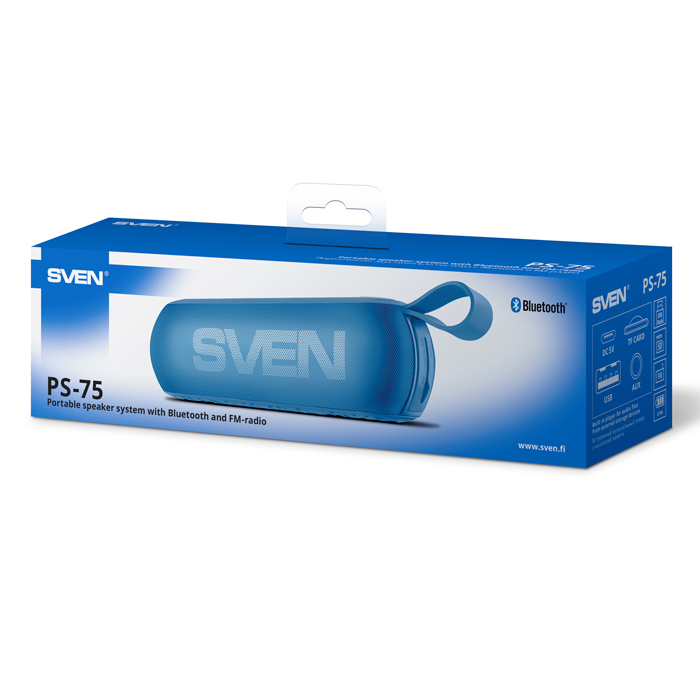 SV-018085 Ас ps -75, синий (6 вт, bluetooth, fm, usb, microsd, 1200ма*ч) Sven Santreyd  - Вид №9