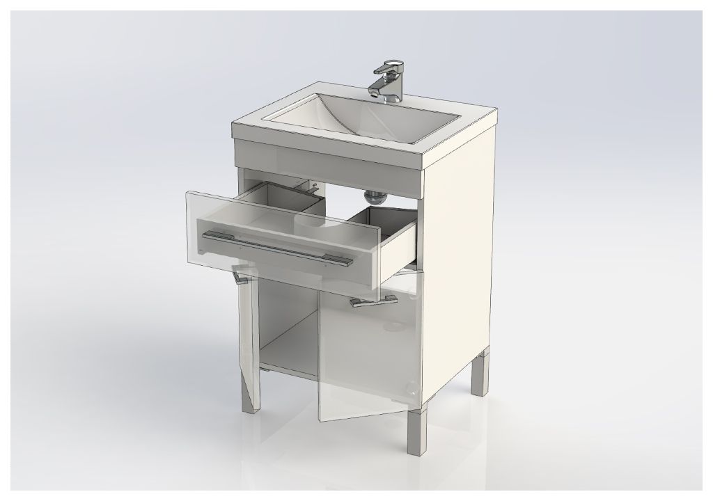 Тумба под раковину Aquanet Верона 58 белый (напольная 1 ящик 2 дверцы) sun-id-270469 - Вид №4