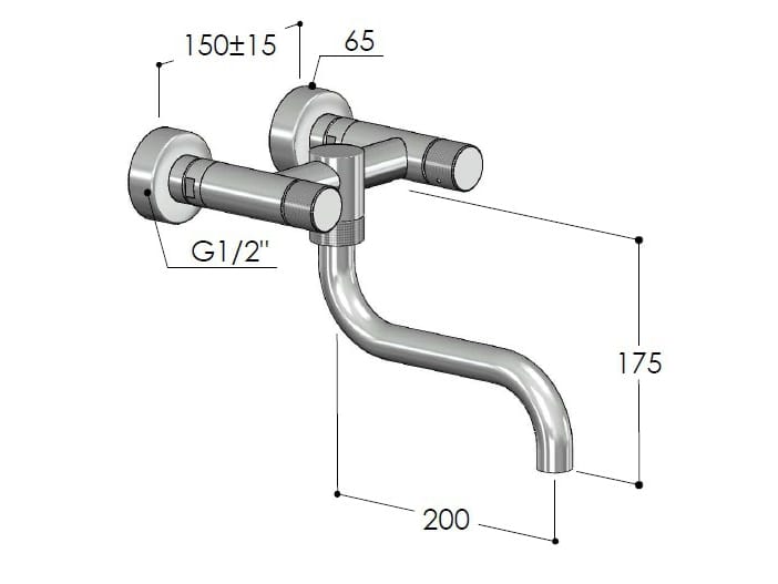 Настенный кухонный кран из нержавеющей стали с поворотным изливом Fontealta Kitchen ARCH-00131285 - Вид №2