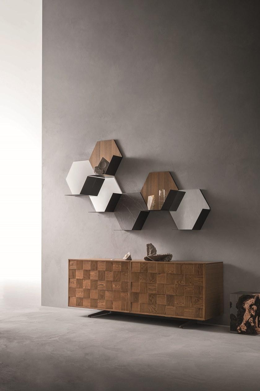 ZANETTE Открытый модульный подвесной книжный шкаф из дерева sun-id-1392524 - Вид №2