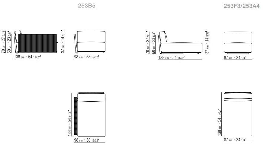 Flexform Уличный кушетка с тканевой обивкой Vulcano sun-id-1491655 - Вид №1
